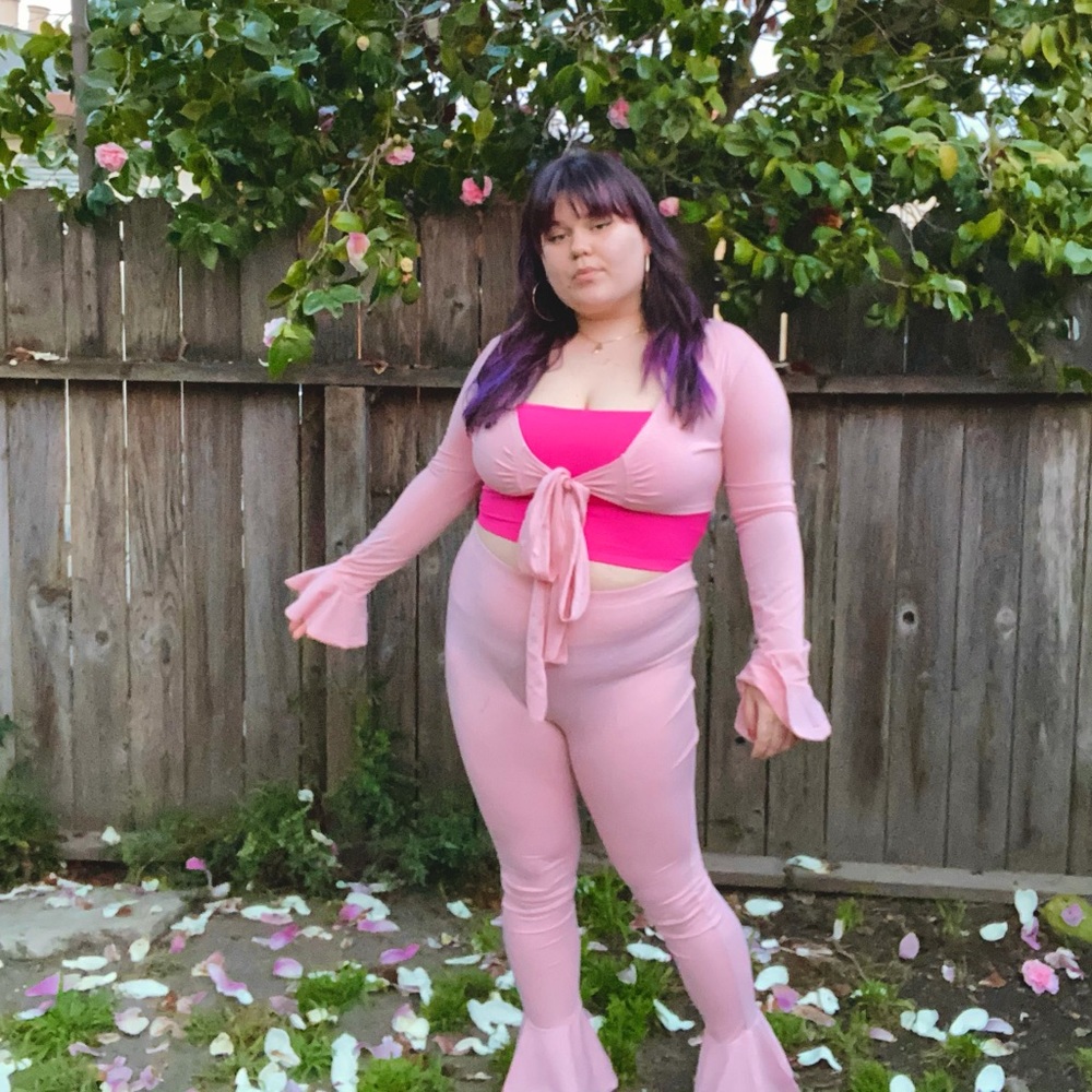 💗Pink flare two piece set💗